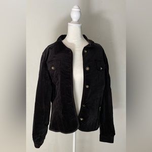 Velvety black jacket with dressy buttons size XL